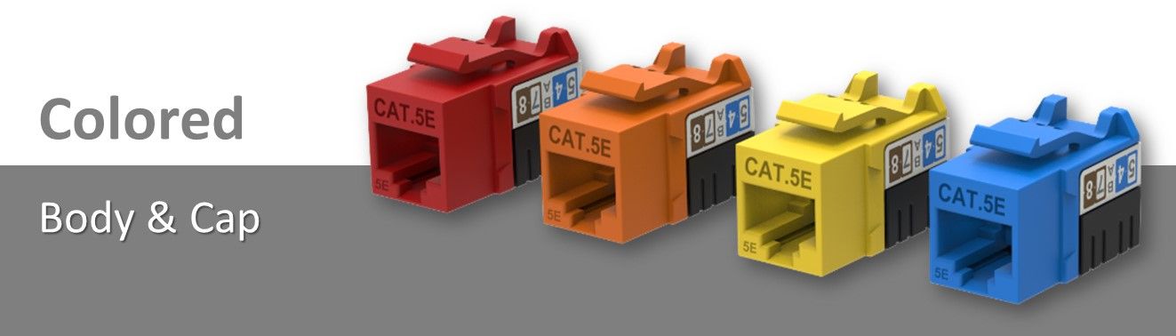 Faça um conector Keystone Cat5E colorido sem blindagem.